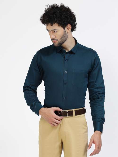 teal solid formal shirt - 20342360 -  Standard Image - 0