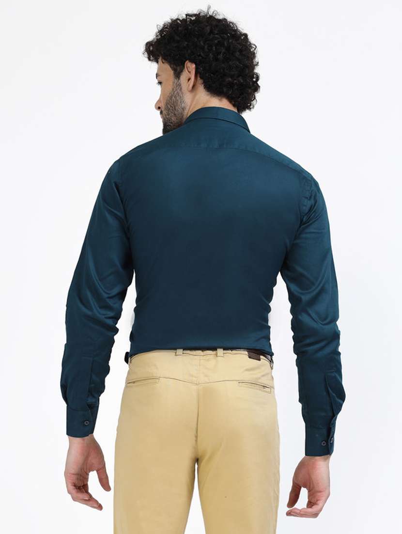 teal solid formal shirt - 20342360 -  Standard Image - 3