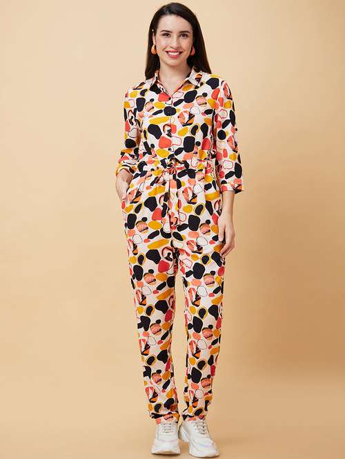 Women White Viscose Full Leg Jumpsuit
