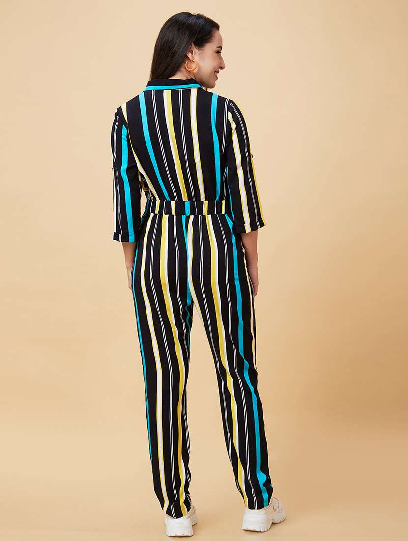 women black viscose full leg jumpsuit - 20343243 -  Standard Image - 3