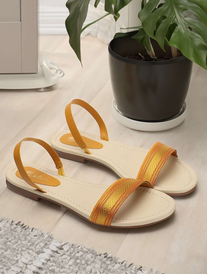 women beige slip on sandal