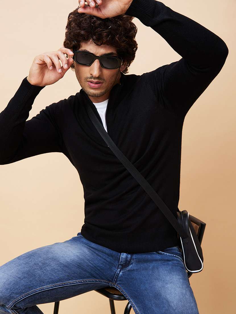 men black acrylic pullover - 20344457 - Standard Image - 3