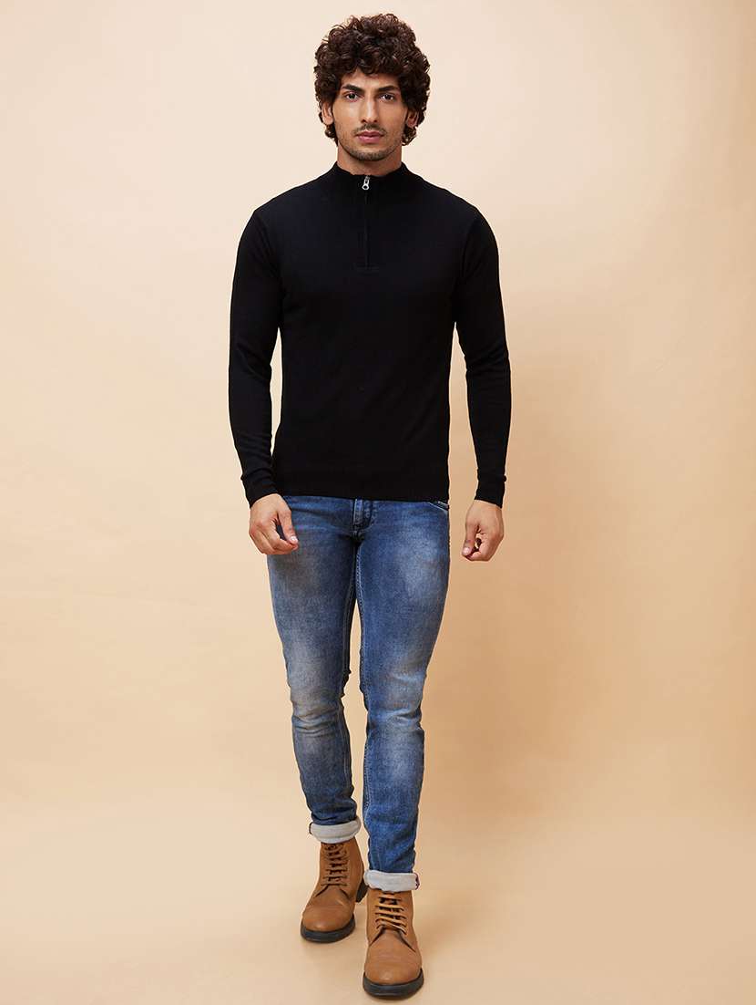 men black acrylic pullover - 20344457 - Standard Image - 5
