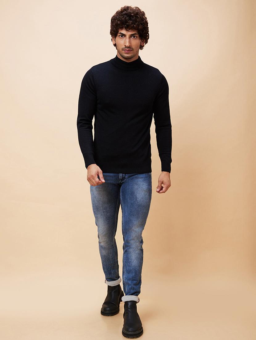 men black acrylic pullover - 20344461 - Standard Image - 5