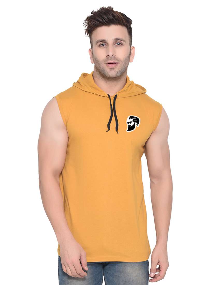 men placement print sleeveless hooded t-shirt - 20345068 - Zoom Image - 0