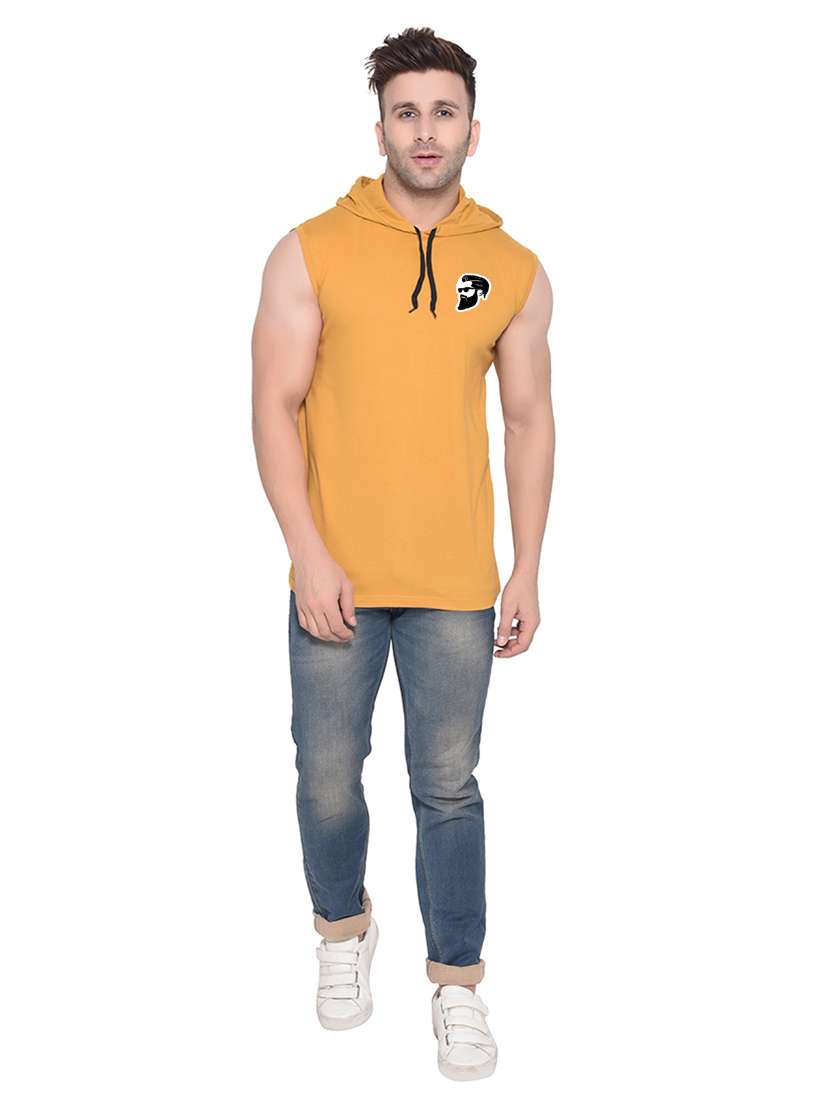 men placement print sleeveless hooded t-shirt - 20345068 - Standard Image - 3
