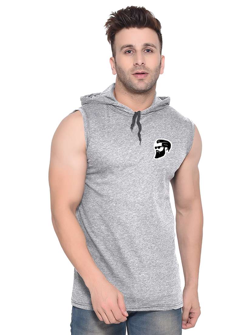 men hooded plain  t-shirt - 20345074 -  Zoom Image - 0