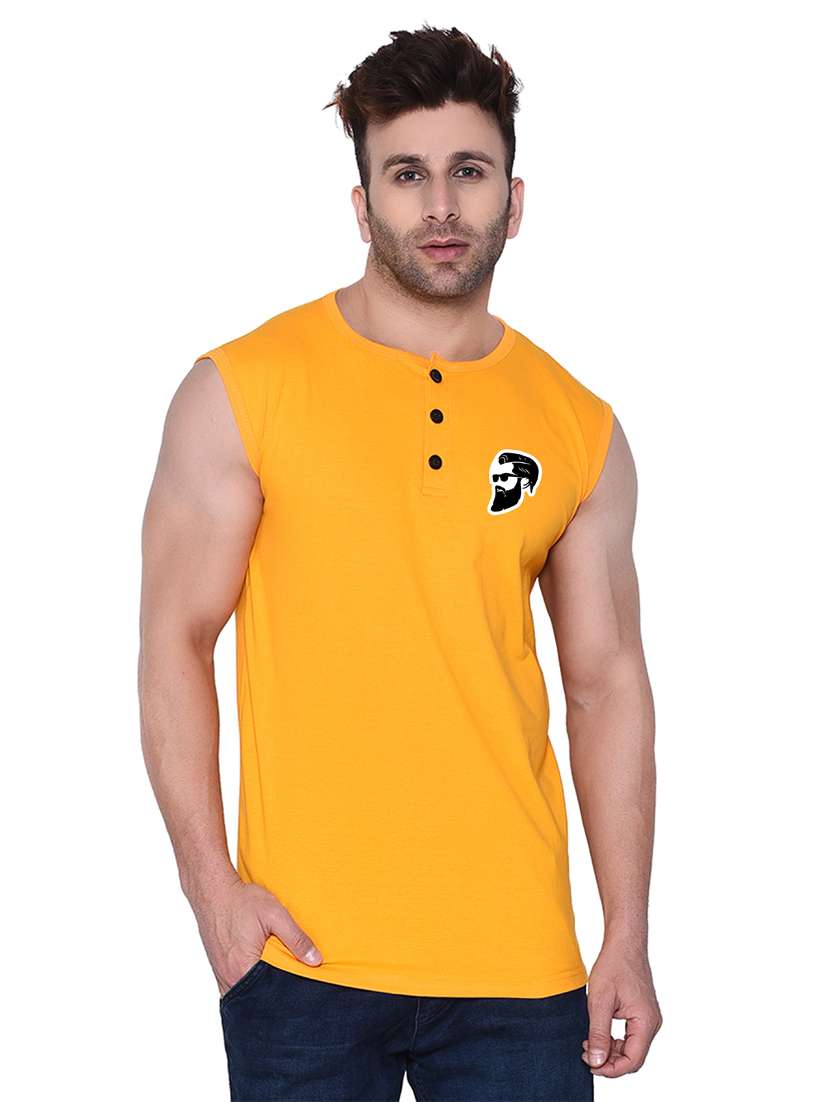 round neck solid sleeveless regular t-shirt