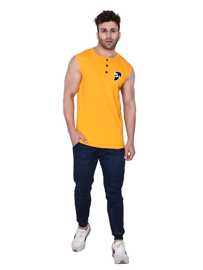 round neck solid sleeveless regular t-shirt - 20345102 - Standard Image - 3