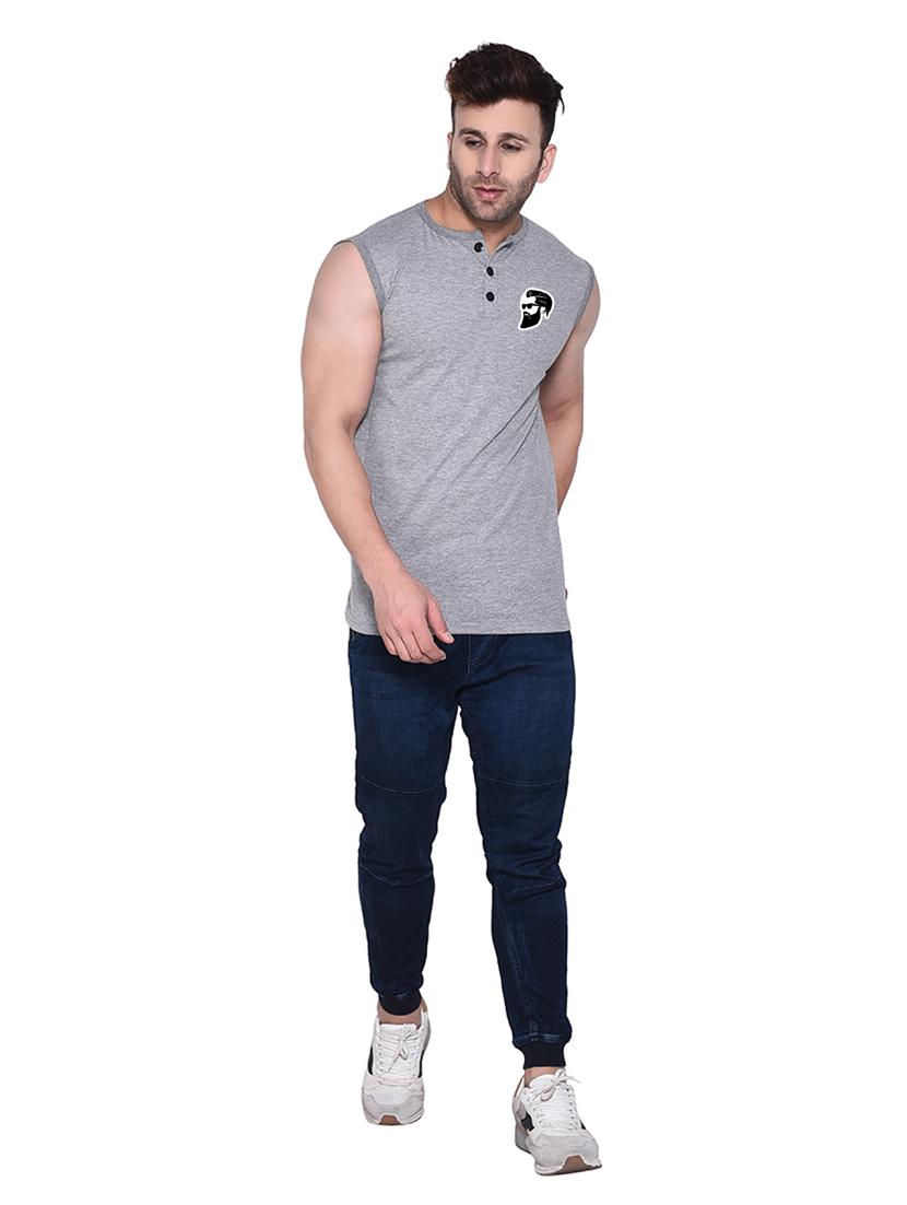 round neck solid sleeveless regular t-shirt - 20345109 - Standard Image - 3