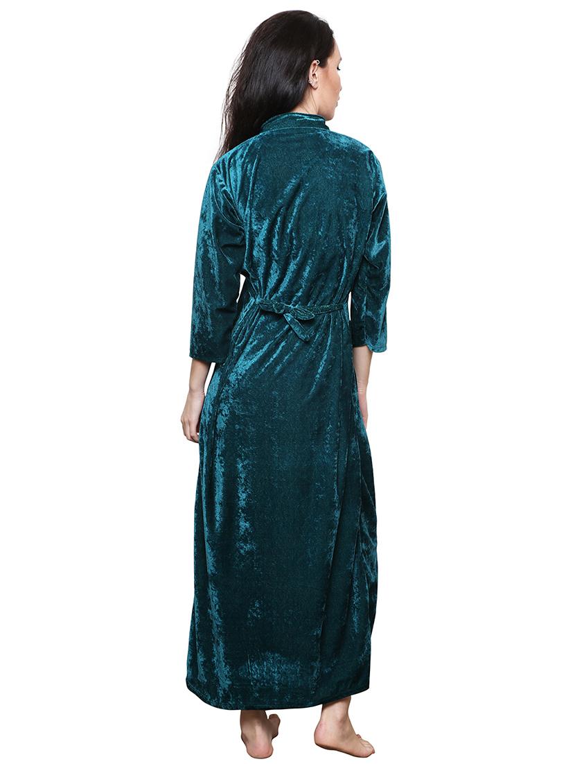 green embroidered nighty - 20345370 - Standard Image - 3