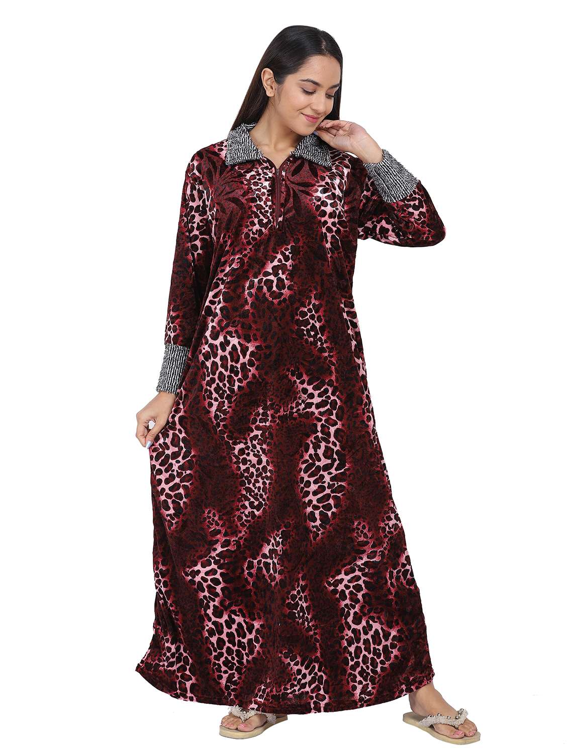 women animal print nighty