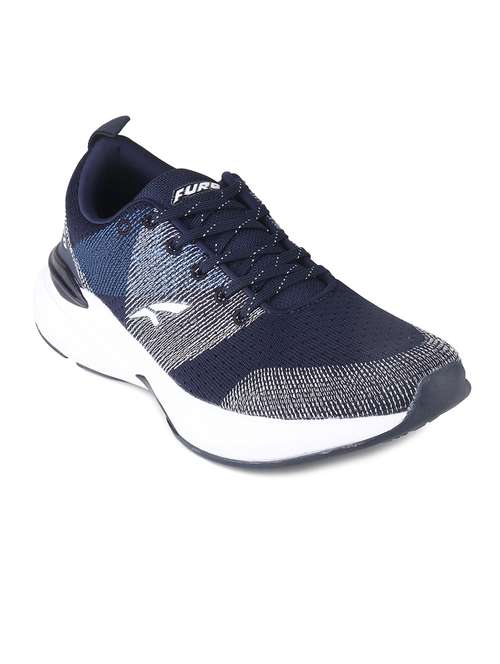 men navy blue color block lace up walking sport shoe - 20345397 - Standard Image - 0