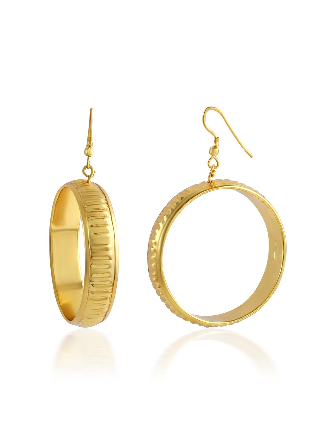 goldplated alloy hoop fashion earrings for women - 20345409 - Standard Image - 3