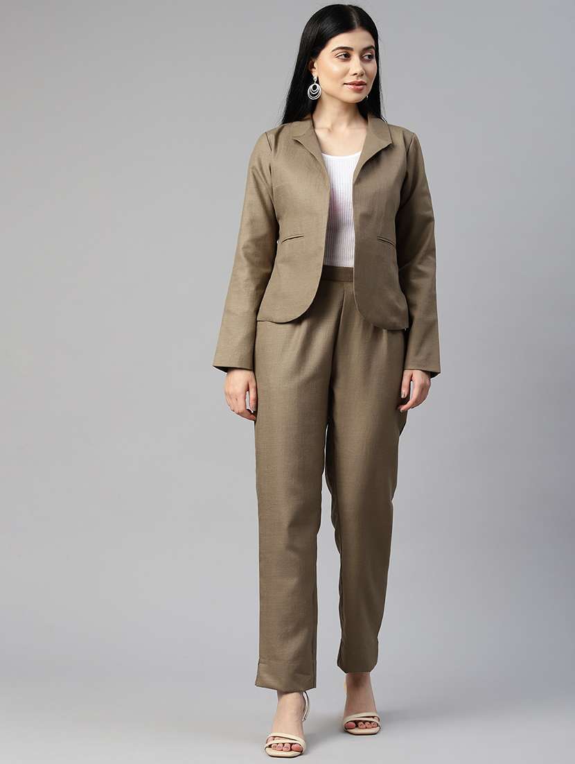 brown blazer and trousers co-ord - 20346204 - Zoom Image - 0