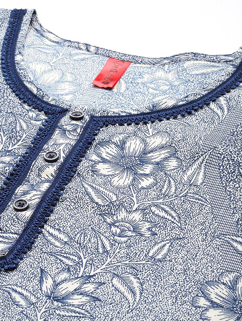 dark blue floral top and trouser co-ord - 20346222 - Standard Image - 5