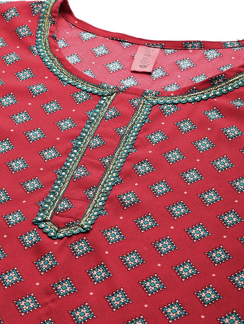 red geometric top and trouser co-ord - 20346223 - Standard Image - 5
