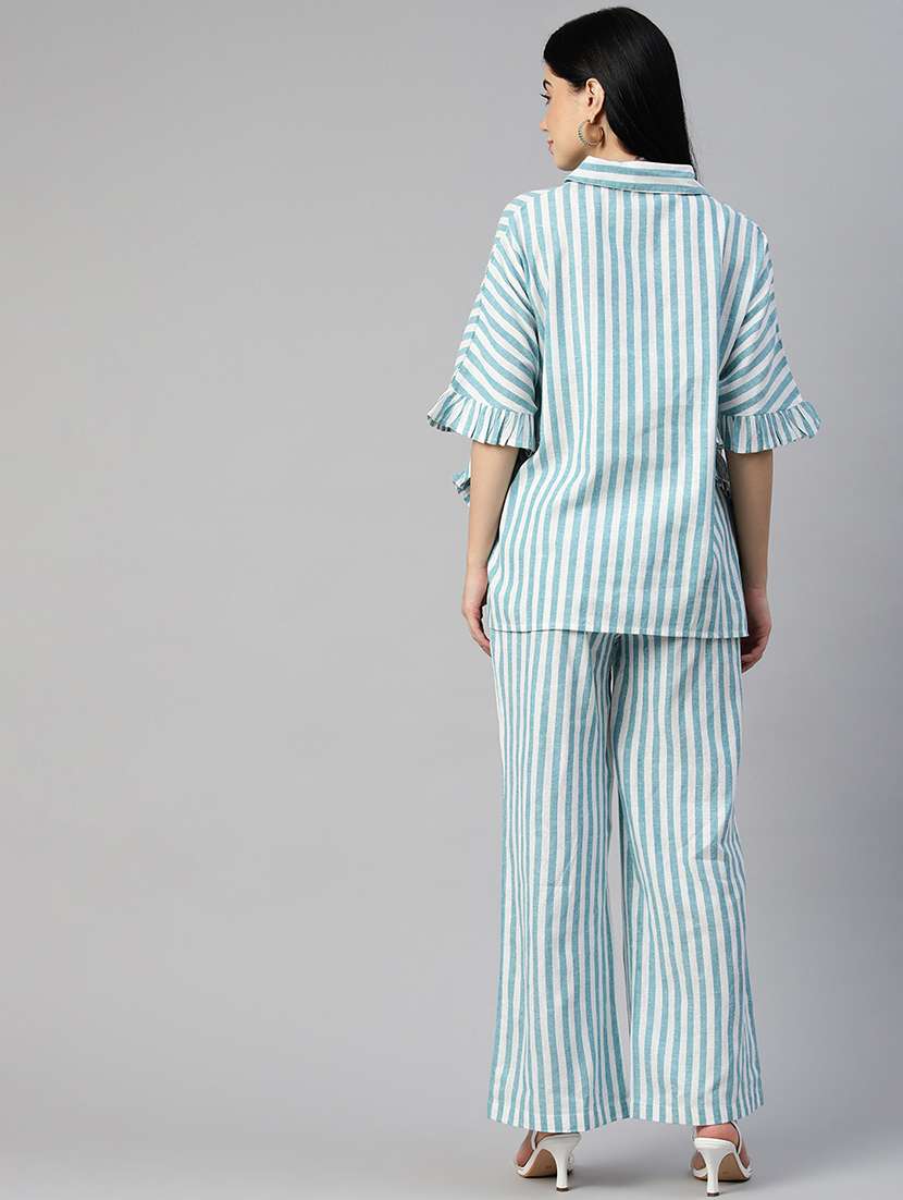 multi color stripes top and trouser co-ord - 20346226 -  Standard Image - 3
