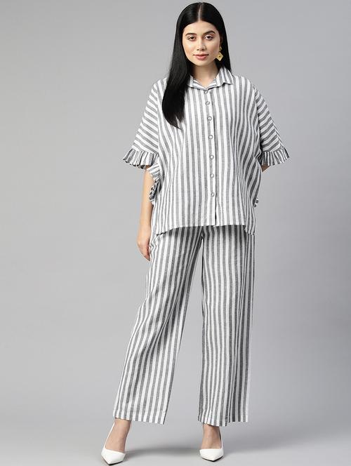 multi color stripes top and trouser co-ord - 20346227 - Standard Image - 0
