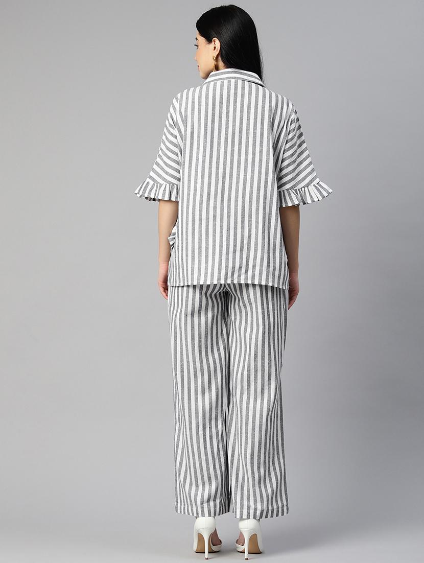multi color stripes top and trouser co-ord - 20346227 - Standard Image - 3