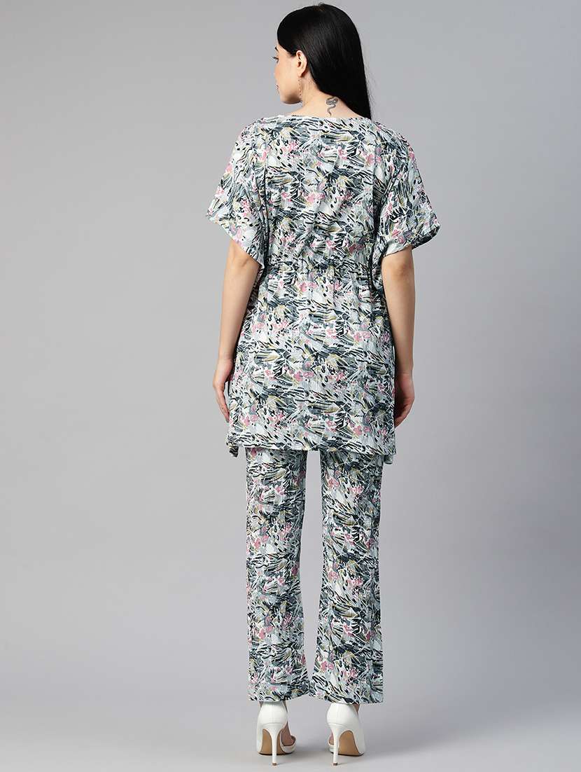 purist blue tropical print top and trouser co-ord - 20346229 -  Standard Image - 3