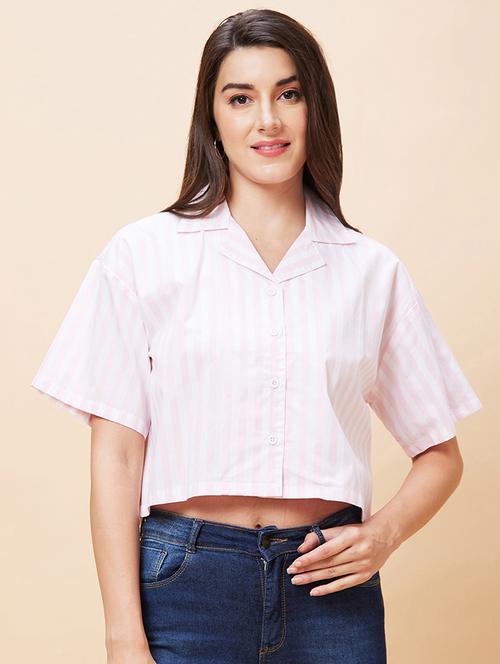 women white cotton shirt style top - 20346241 - Standard Image - 0