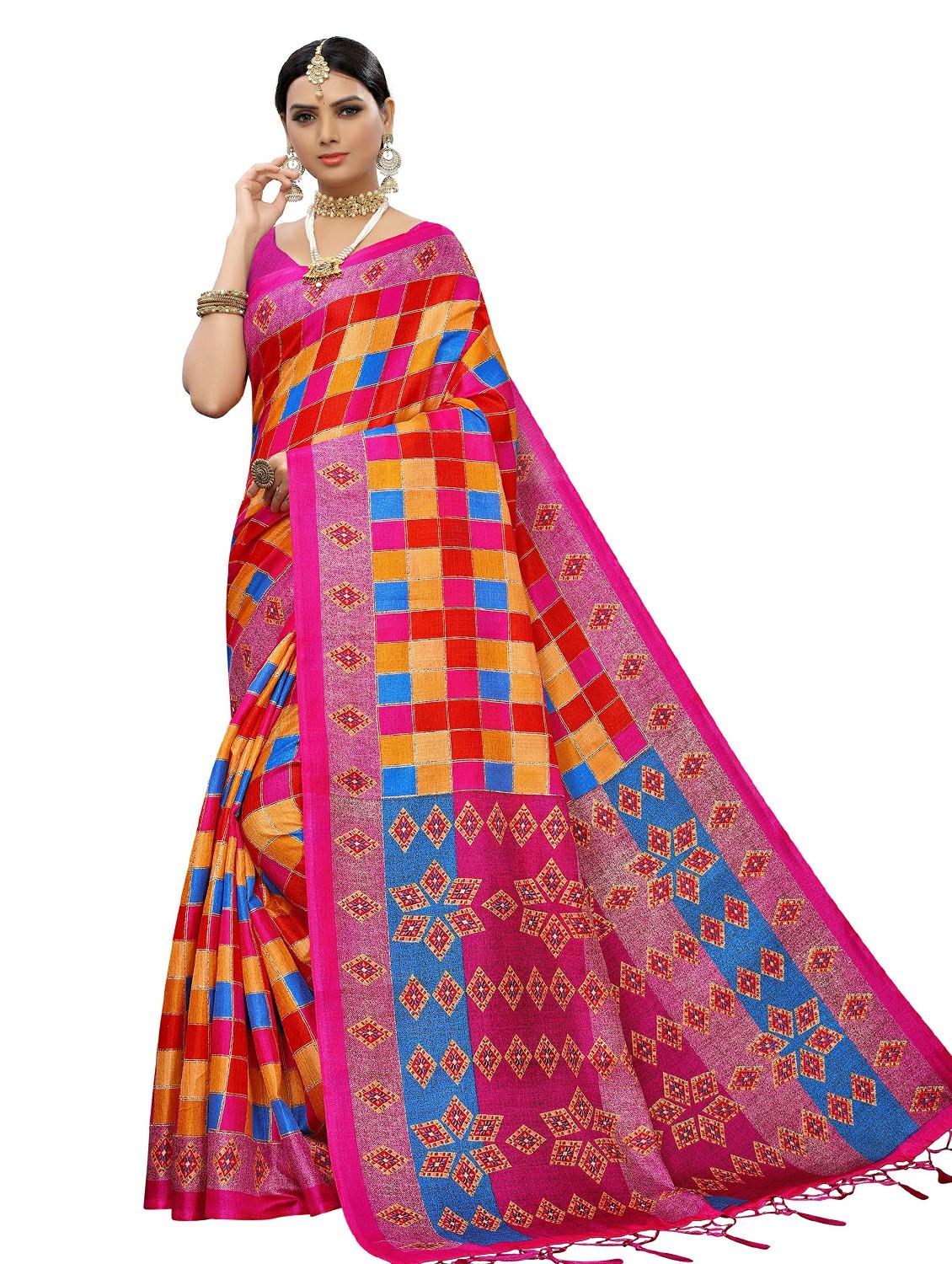 multi colored printed  saree with blouse - 20347235 -  Zoom Image - 0