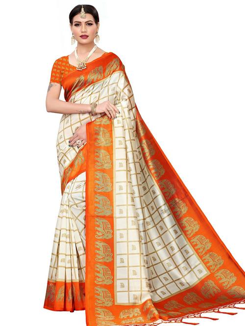 women madhubani bordered saree with blouse - 20348571 - Standard Image - 0