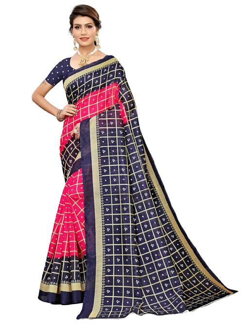 pink colored printed  saree with blouse - 20348592 -  Standard Image - 0