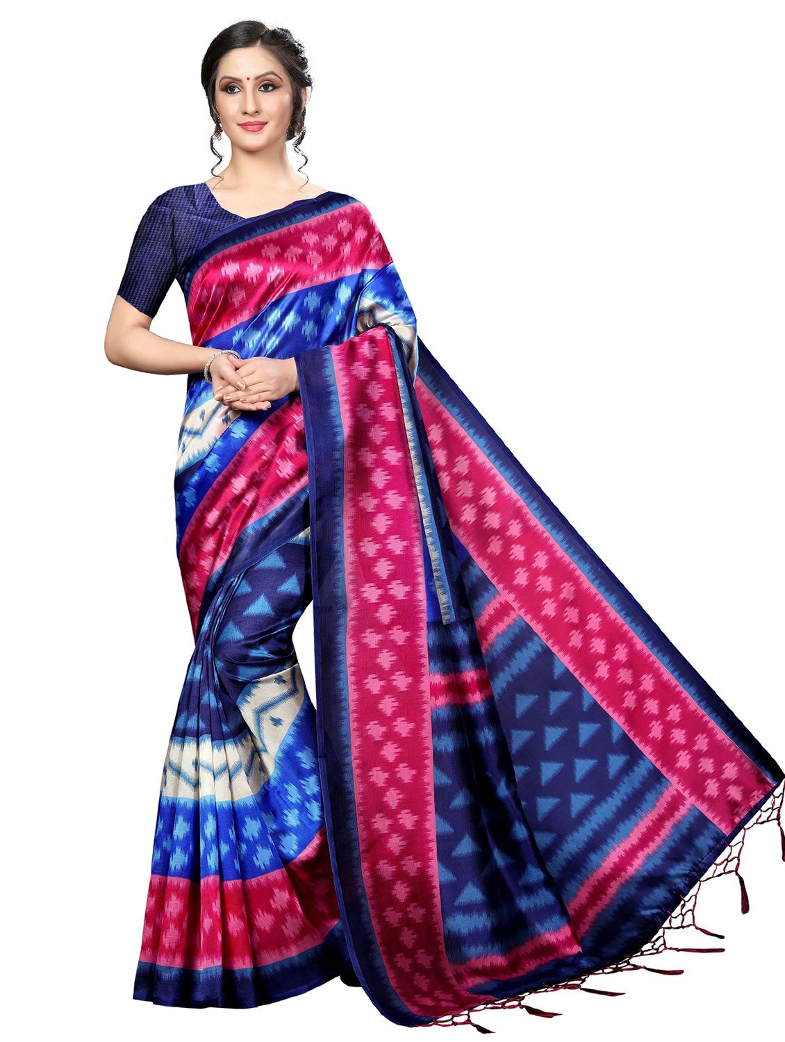 women's ikat multi colored saree - 20348597 - Zoom Image - 0