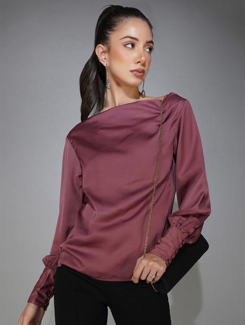 mauve solid straight top - 20349350 - Standard Image - 0