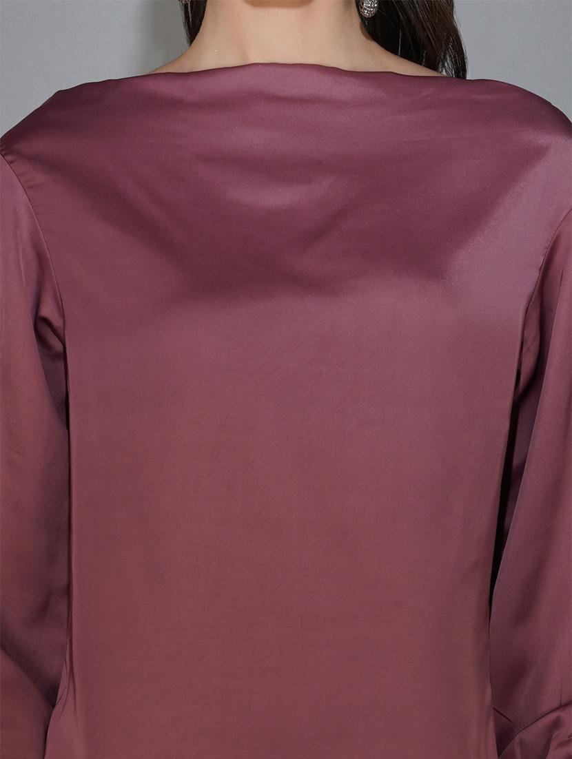mauve solid straight top - 20349350 - Standard Image - 5