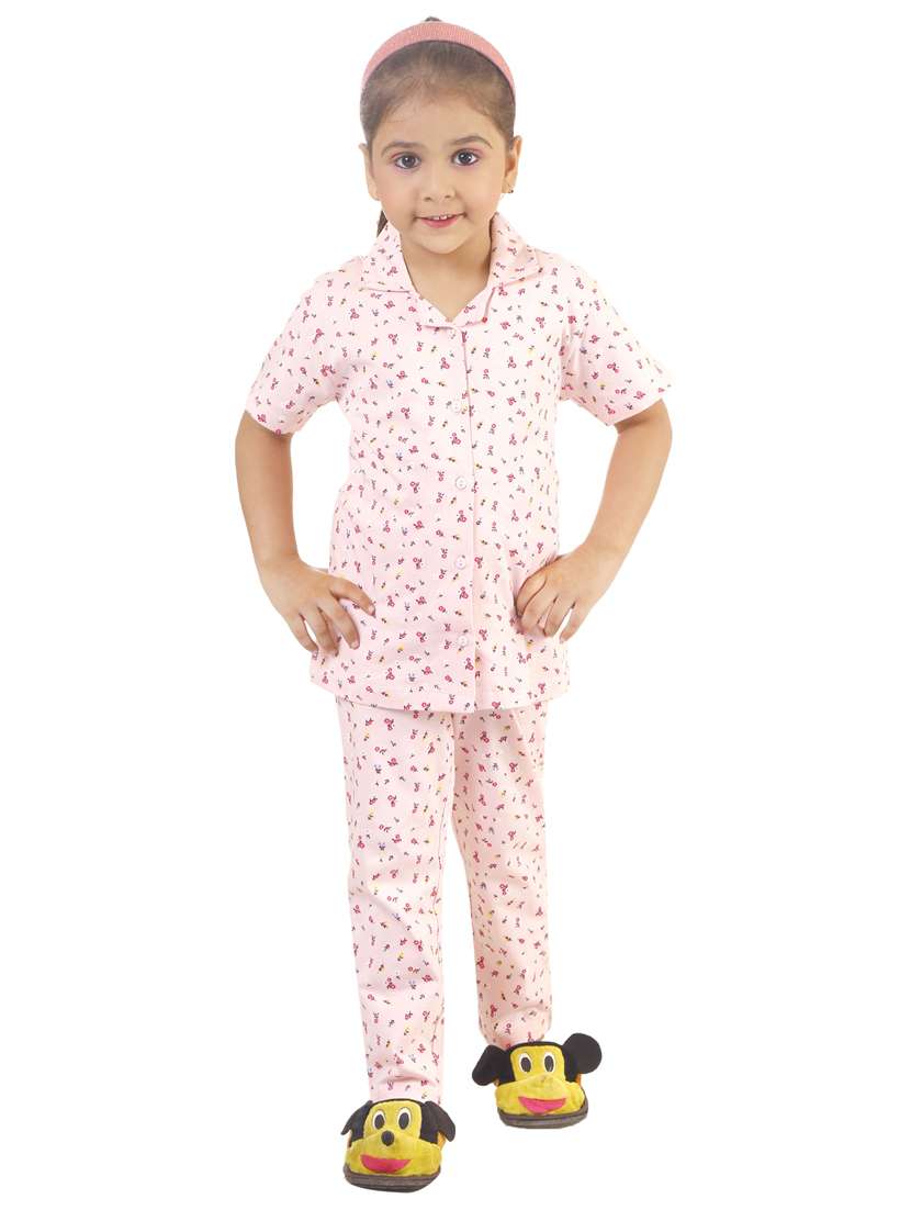 girls rosewater printed nightwear set - 20349949 - Zoom Image - 0