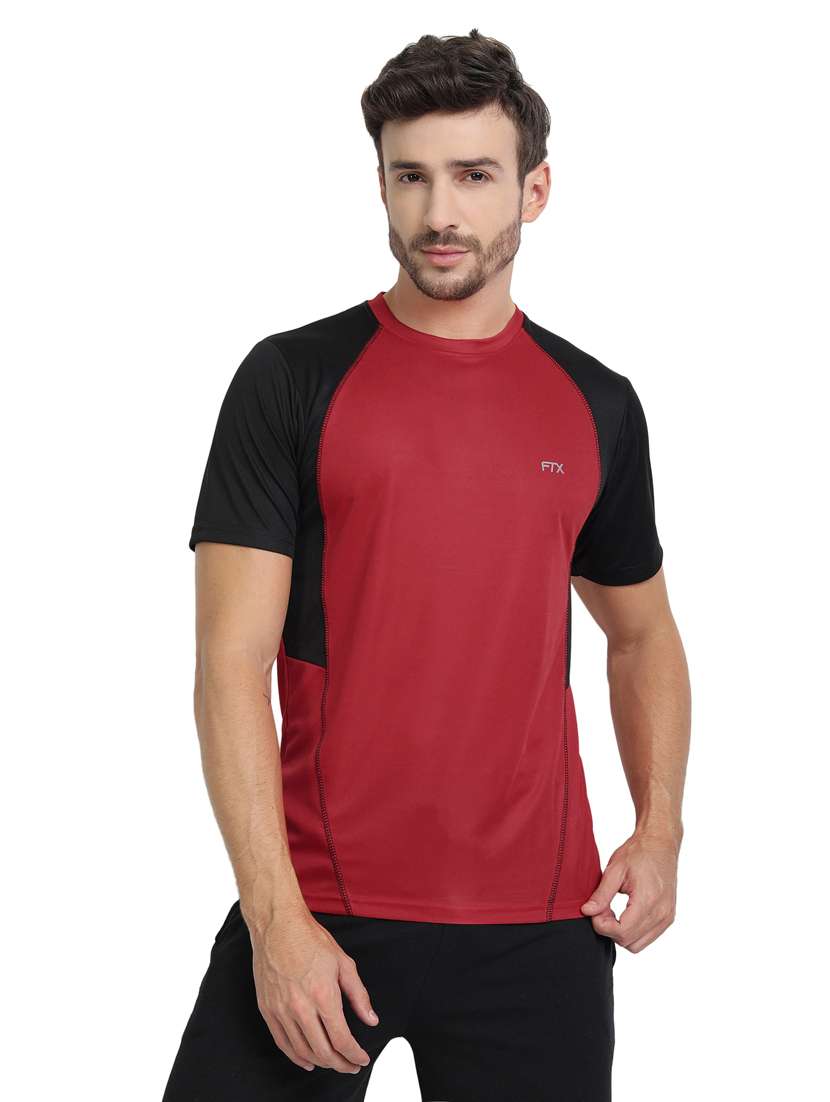 men round neck color block t-shirt