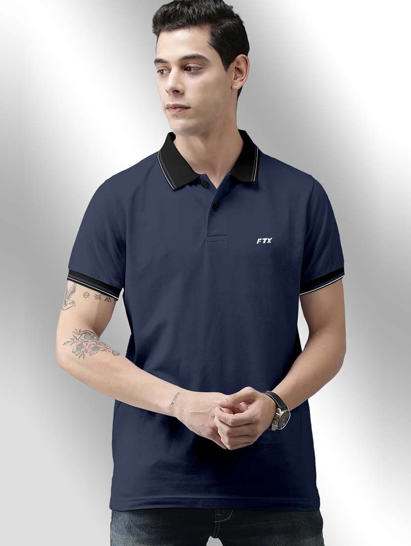 grey solid polo t-shirt