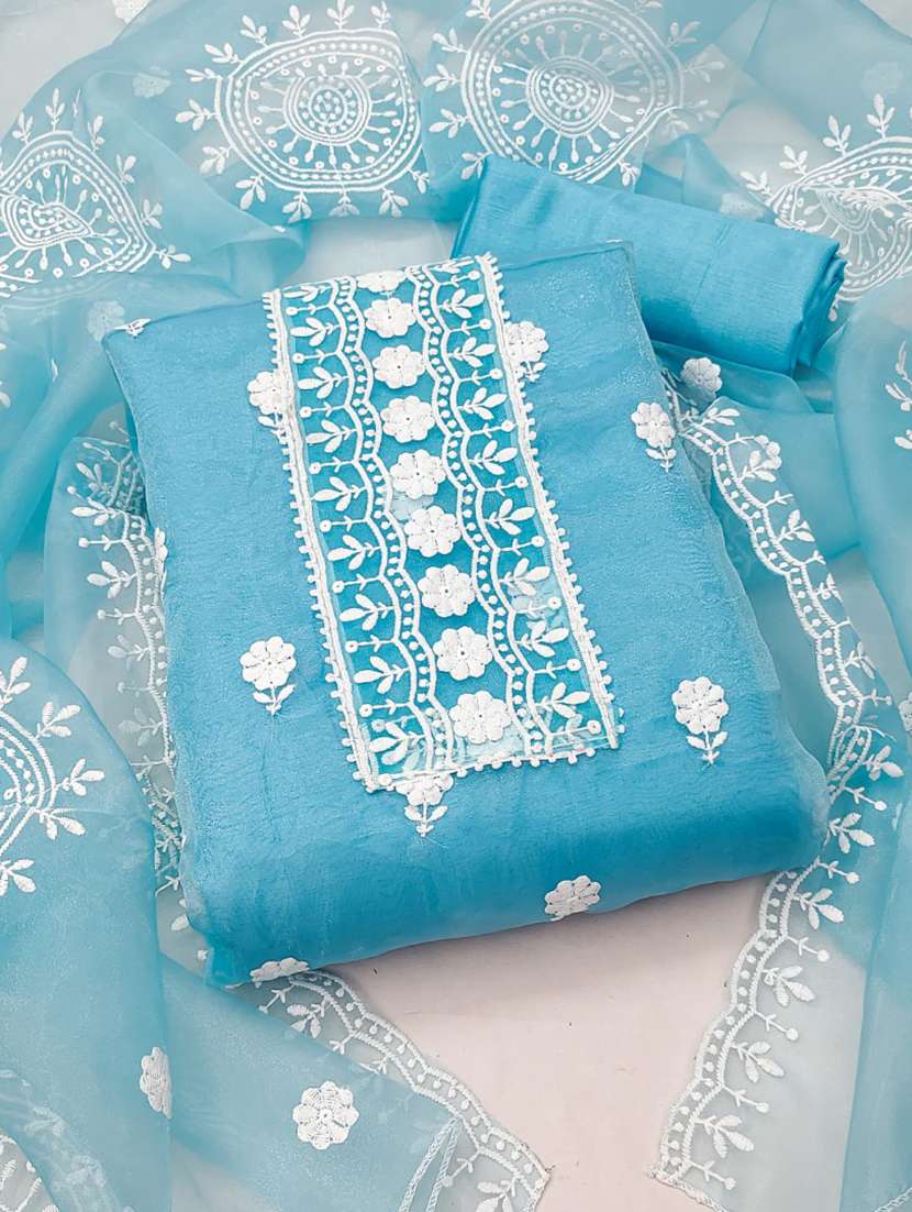 light blue colored unstiched dress - 20351410 - Zoom Image - 0
