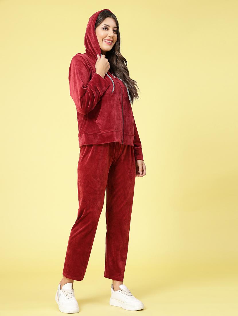 women red velvet top and trouser co-ord set - 20351714 - Standard Image - 3