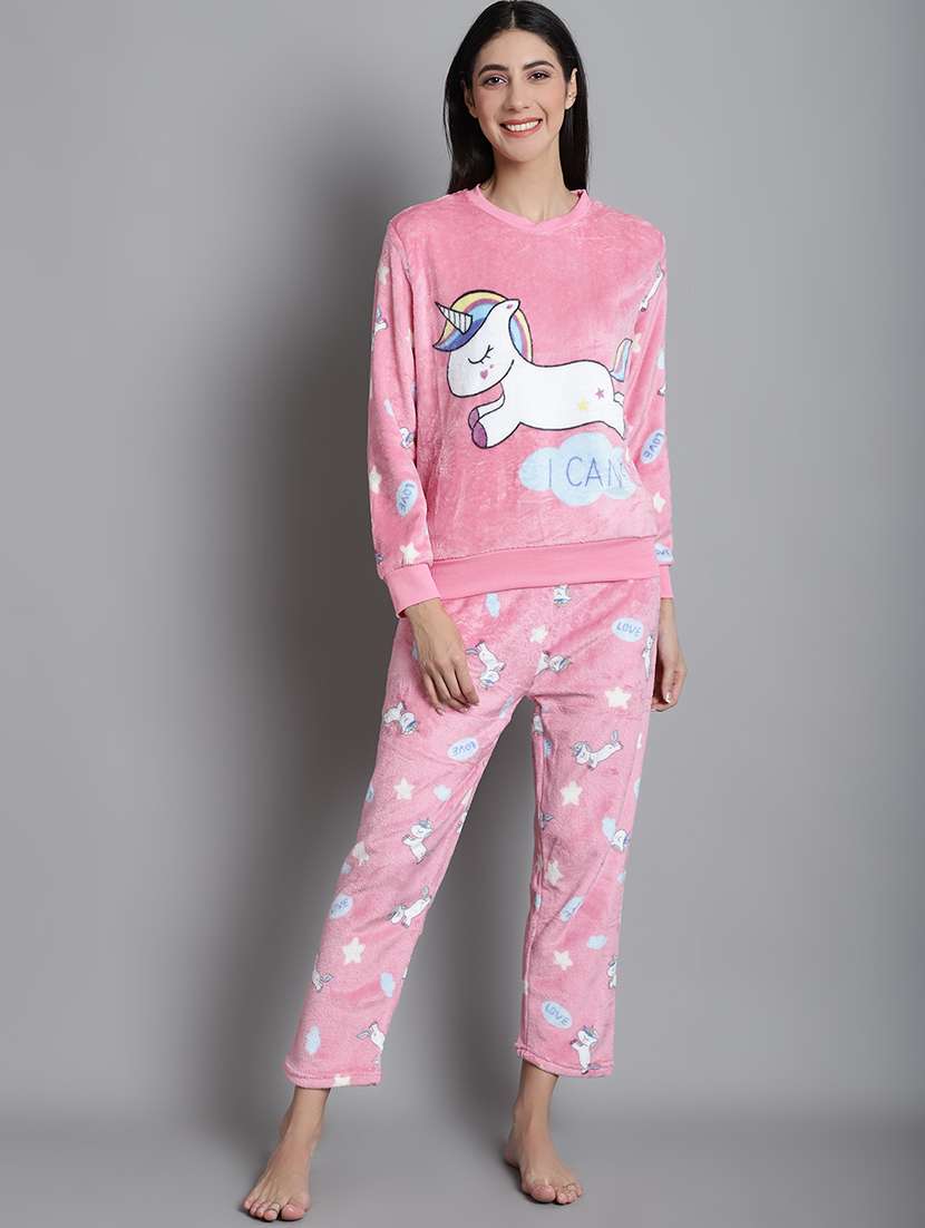 pink quirky print nightwear set - 20351752 -  Zoom Image - 0