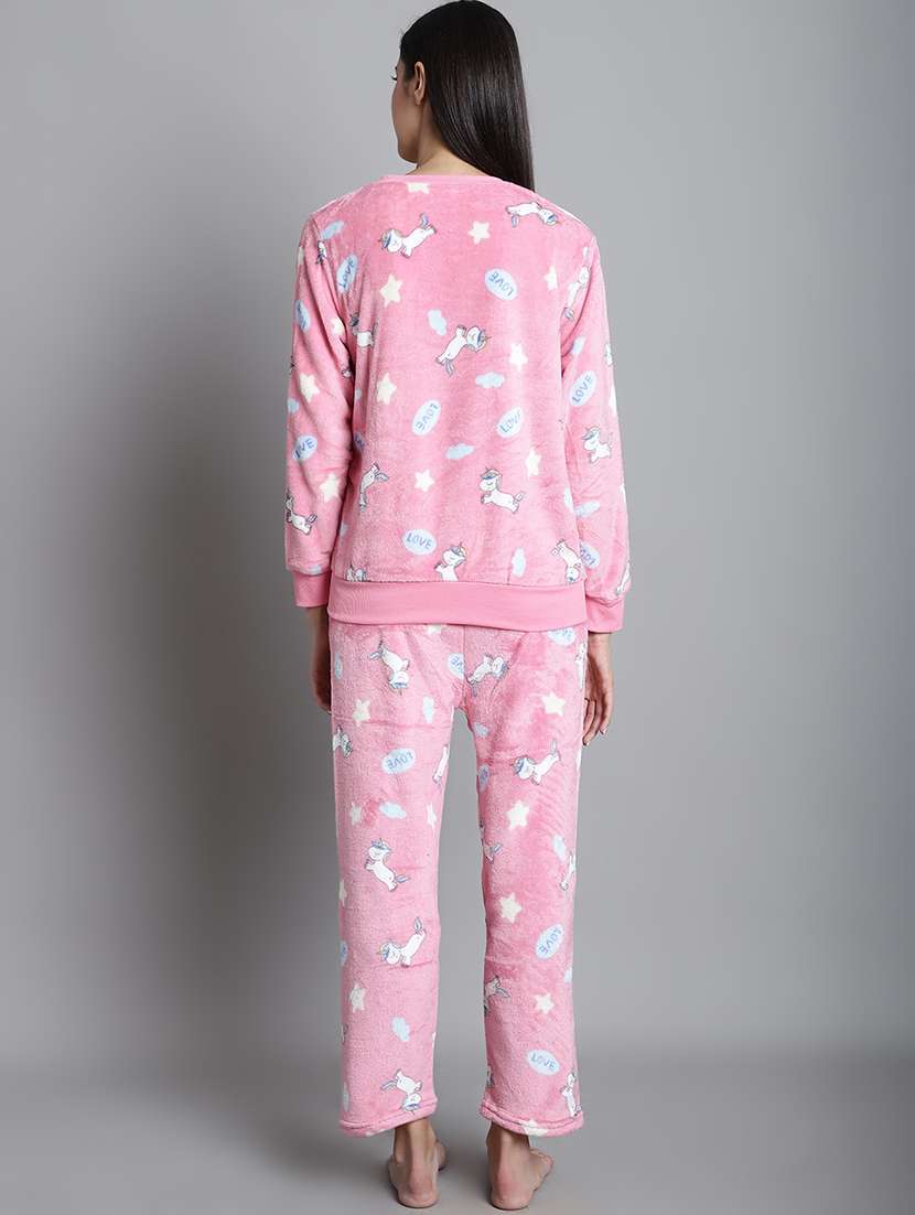 pink quirky print nightwear set - 20351752 -  Standard Image - 3