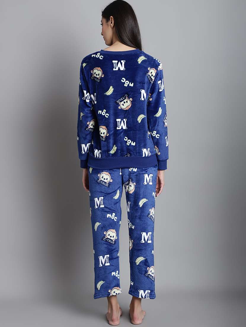 blue quirky print nightwear set - 20351756 -  Standard Image - 3
