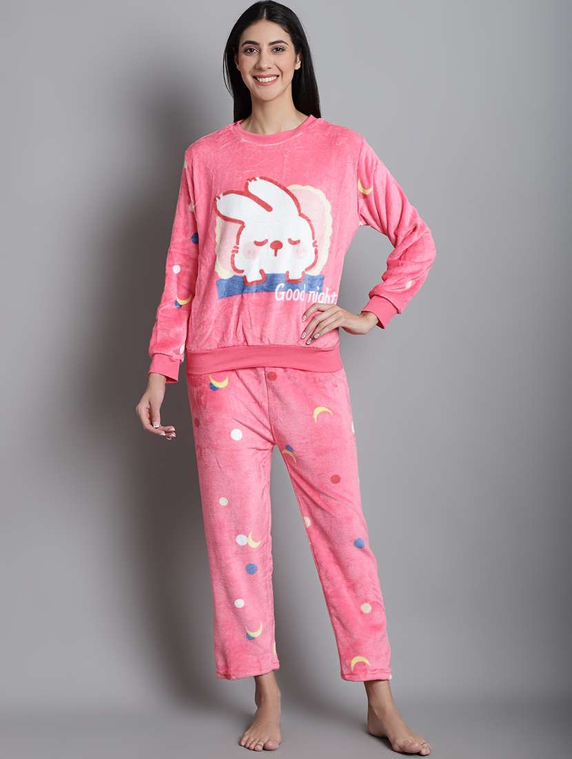 pink quirky print nightwear set