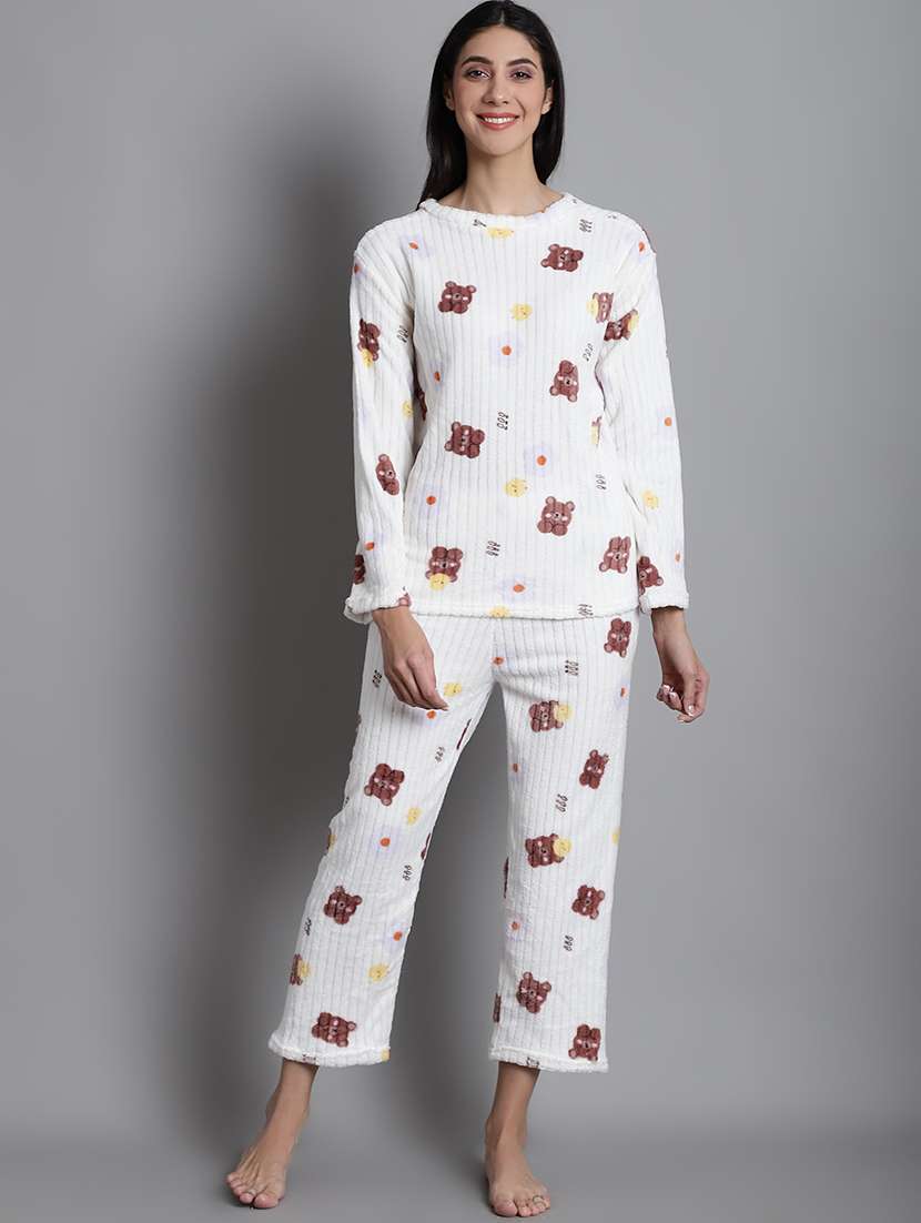 white quirky print nightwear set - 20351769 - Zoom Image - 0
