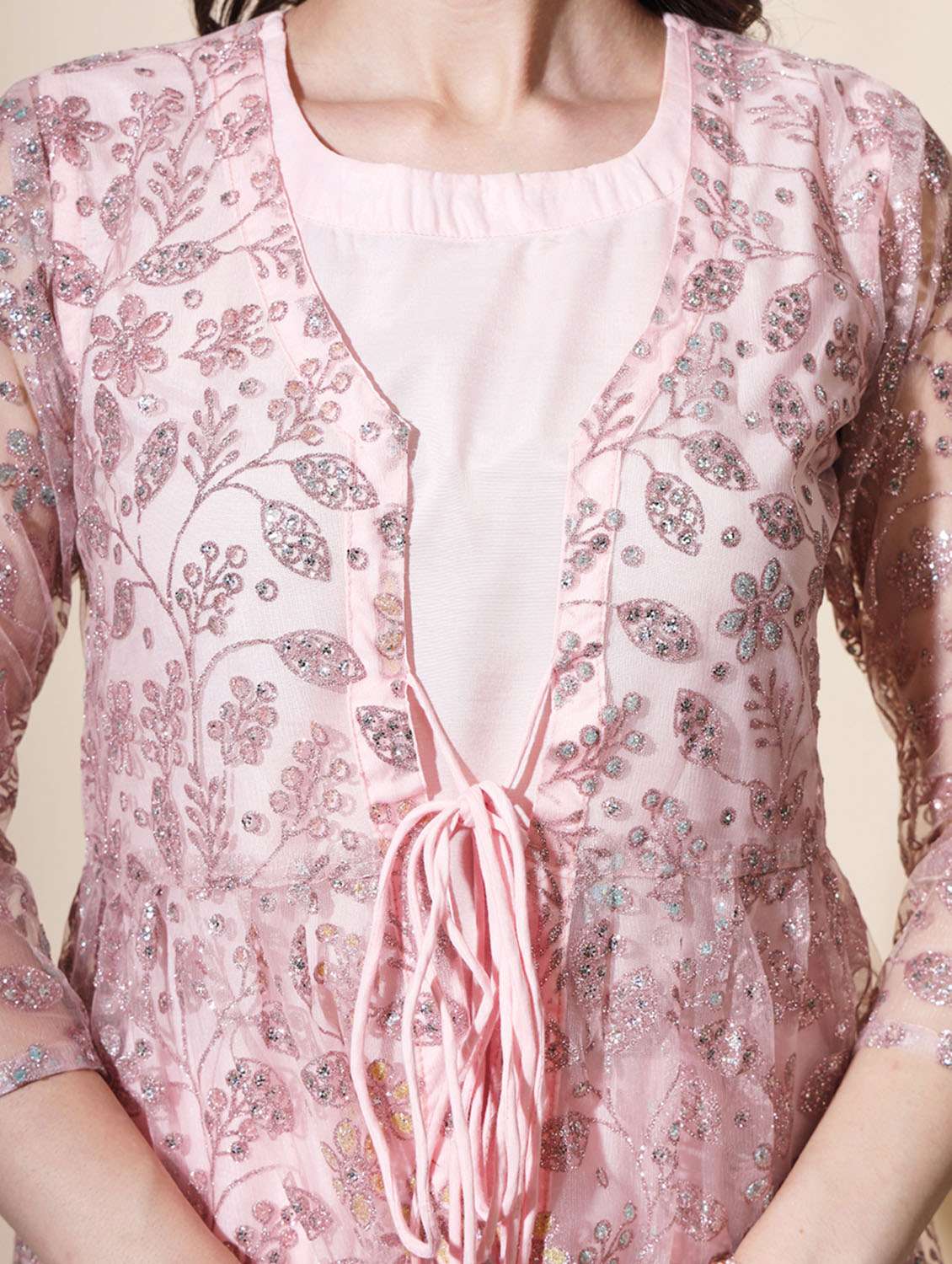pink colored kurta pant set - 20353650 - Standard Image - 5