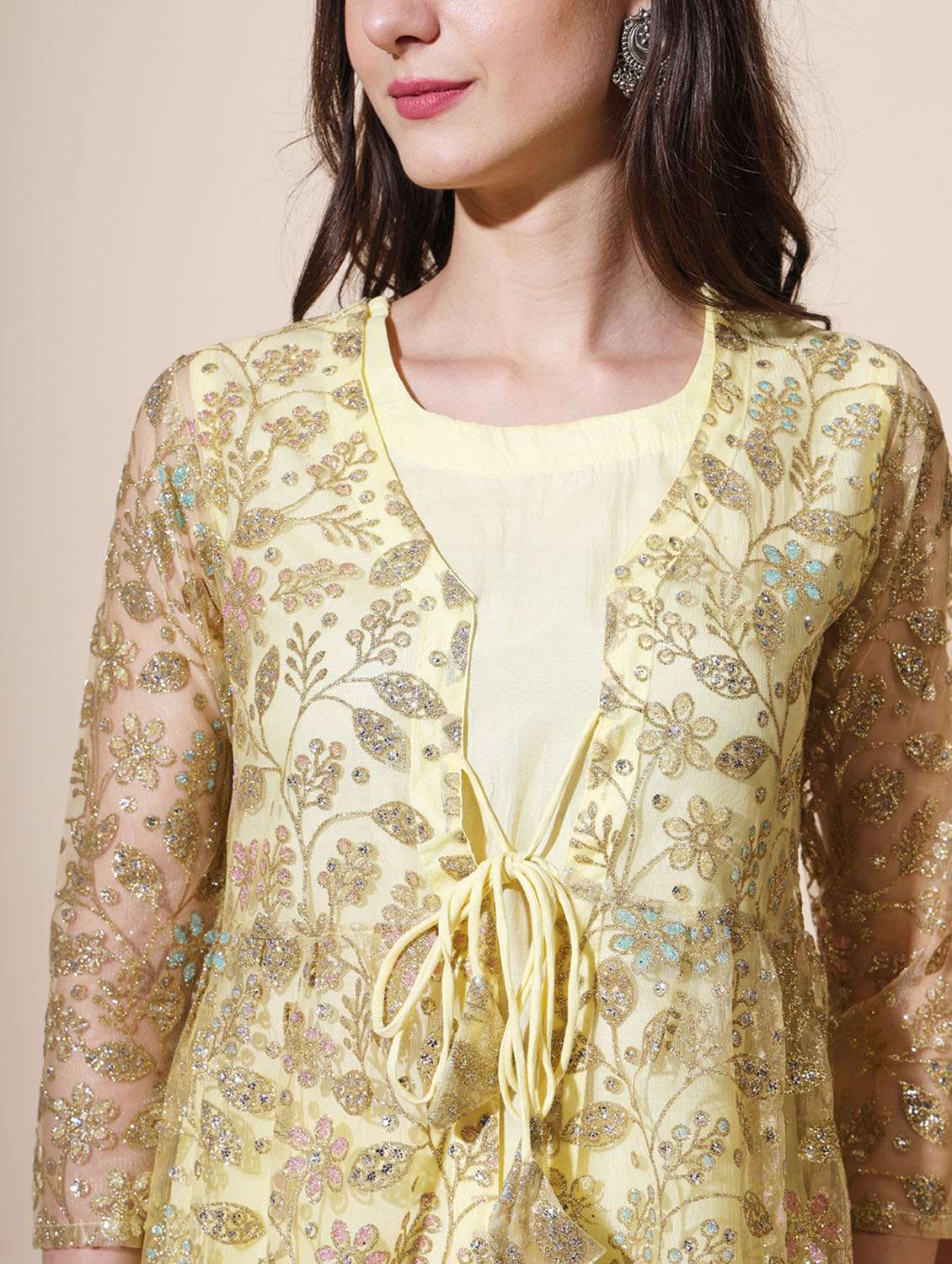 yellow colored kurta pant set - 20353651 - Standard Image - 5