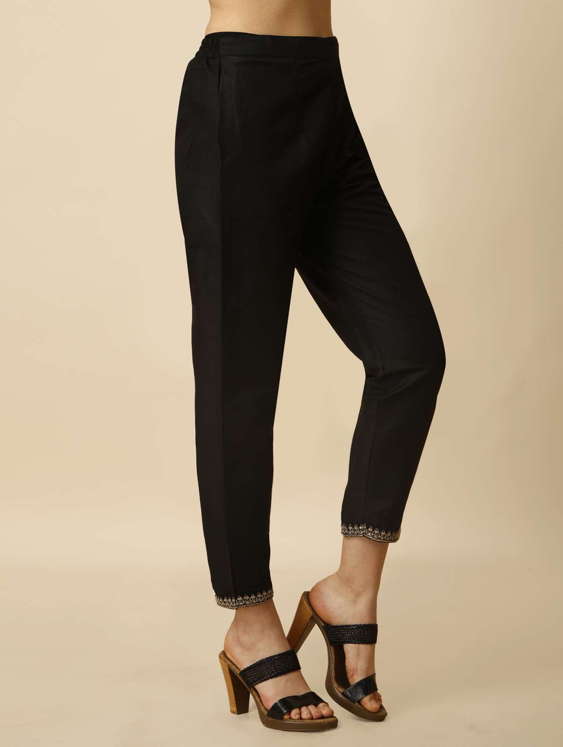 women black mandarin neck kurta pant set with dupatta - 20353697 - Standard Image - 3