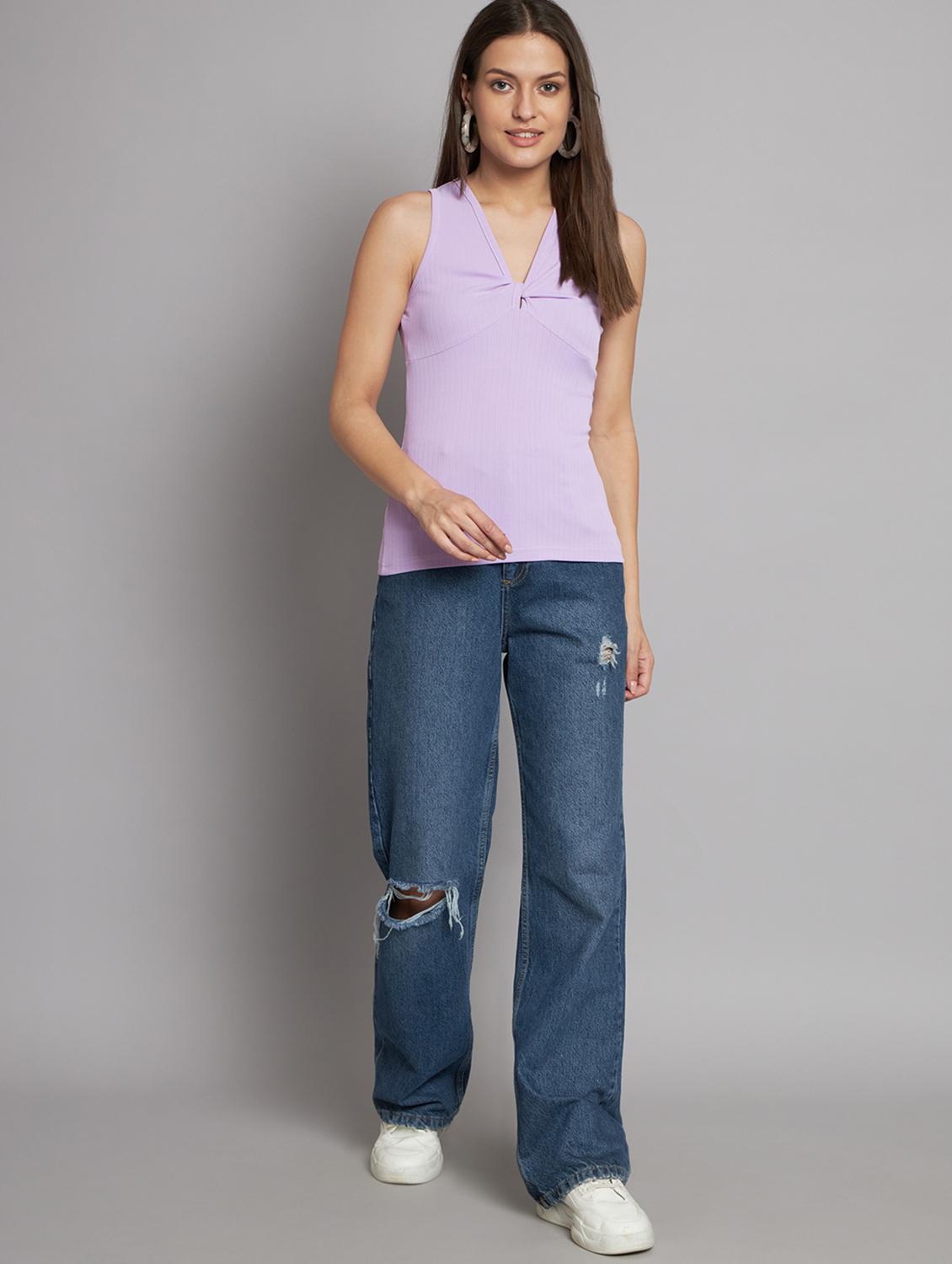 purple solid tank top - 20355026 - Standard Image - 3