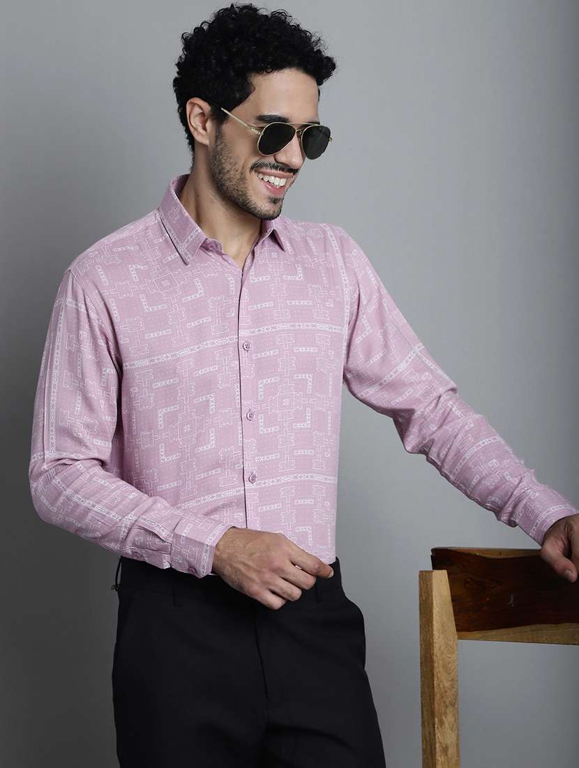pink viscose formal shirt