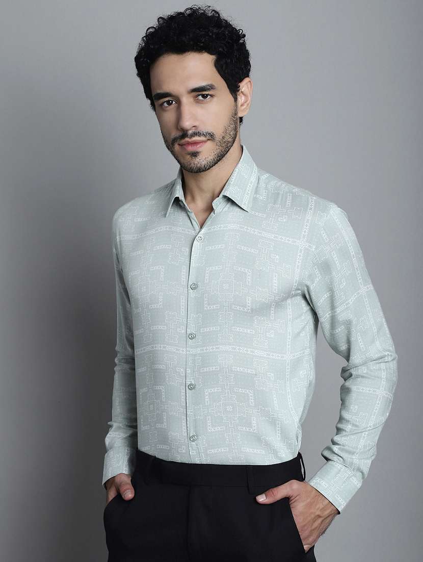 green viscose formal shirt