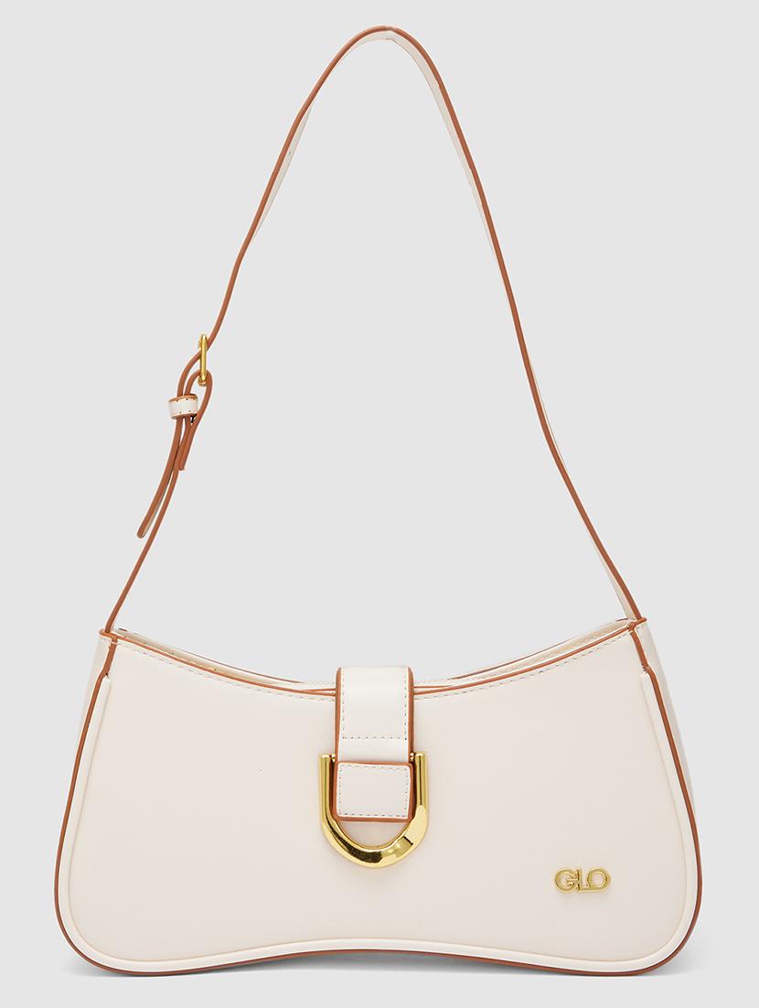 globus women white solid vegan leather handheld bag - 20355082 - Zoom Image - 0