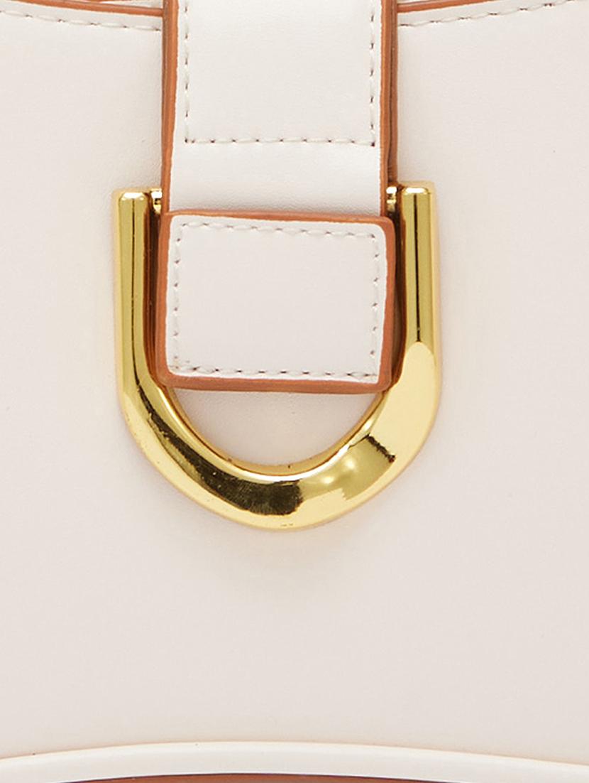 globus women white solid vegan leather handheld bag - 20355082 - Standard Image - 3